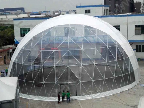barraca de cúpula geodésica de tecido