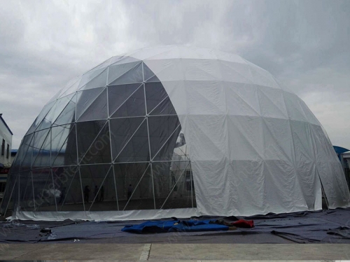 barraca de cúpula geodésica de tecido